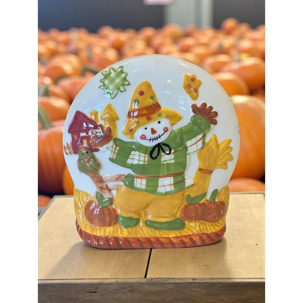 Kmart Be Thankful Scarecrow Napkin Holder Salt & Pepper Shaker Set‎ Fall Decor